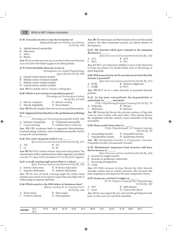MCQs for Master in Physiotherapy (MPT) Entrance Examination by Suraj Kumar - Image 4