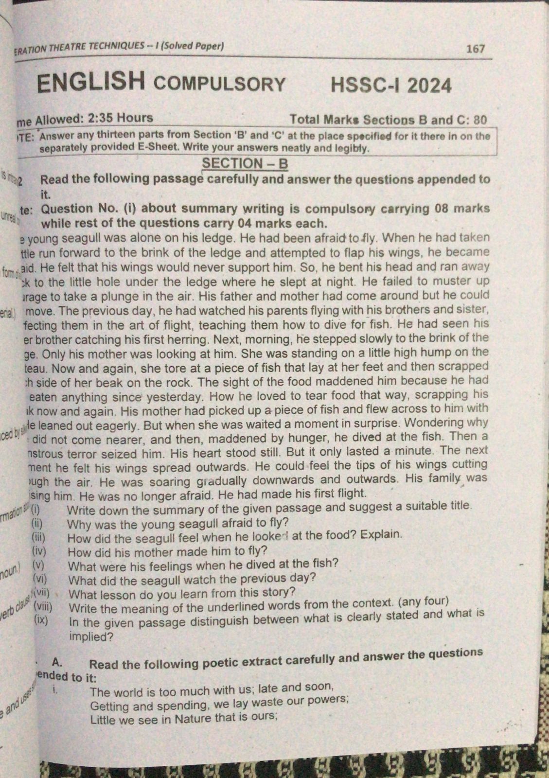 FSC OPERATION THEATRE SOLVED PAPERS BANK for Grade 11 3 FSC OPERATION THEATRE SOLVED PAPERS BANK for Grade 11 - Image 3